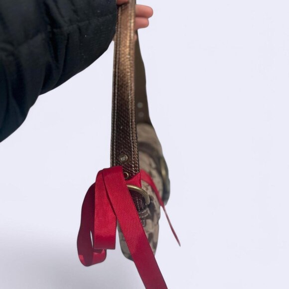 🤎 2005 Vintage Y2K Coach Signature Sufflette Soho Snakeskin Copper Buckle Bag - Picture 3 of 7